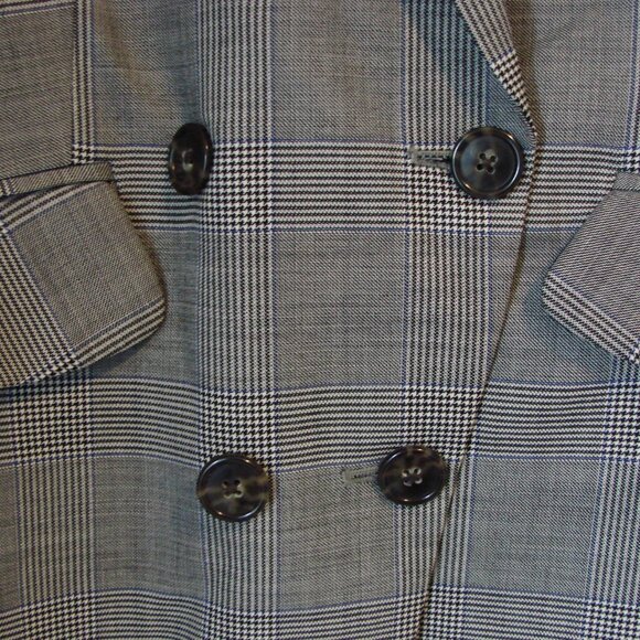 J Crew Glen Plaid Wool Blazer Jacket Gray Blue Double Breasted NEW NWOT Size 2 - Picture 9 of 16